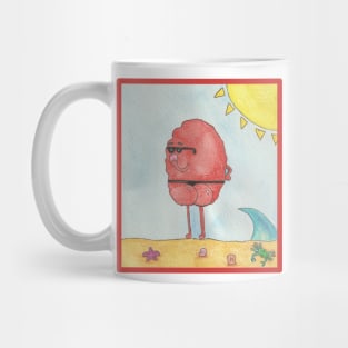 Cheeky Beach Monster Art Print - Playful Summer Decor Mug